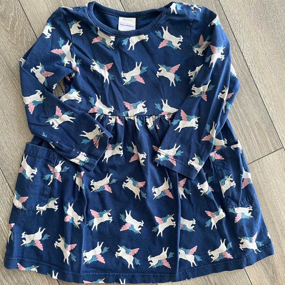 HANNA ANDERSON UNICORN POCKET DRESS 3t